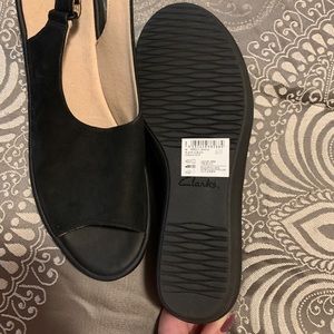 Clark’s suede sling back